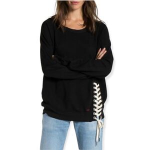 n:Philanthropy Black Lace Up Sweater Size XS